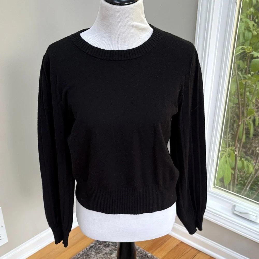 LOFT | Black Crew Neck Sweater, Sz M